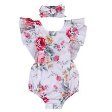 2017 Floral Newborn Baby Girl Clothes Ruffles Romper Baby