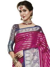 Stylee Lifestyle Magenta Banarasi Silk Jacquard Saree - 2300