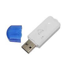 Wireless USB Bluetooth Music Receiver Dongle - White/Blue