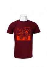 Wosa -  Round Neck Wear Maroon "Naya Nepal Bandai Cha" Printed Cotton T-Shirt For Men