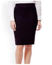 Black Formal Side Zippered Pencil Skirt For Women