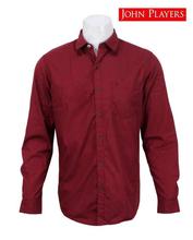 John Players Maroon Slim Cotton Shirt For Men JP31SCA17061