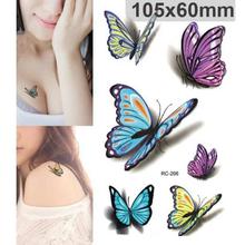 Colorful Butterfly 3D Temporary Tattoo Body Art Flash Tattoo Stickers