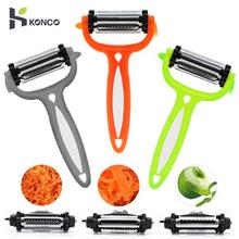 KONCO Fruit Vegetable Peeler, Stainless Steel Peeler 360 Degree Rotary