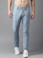 Men Blue Slim Fit Solid Chinos