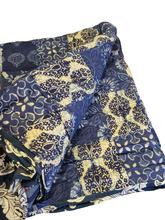 Kaapa Cotton Filled Reversible Indigo Patchwork King Size Quilt / Rajai