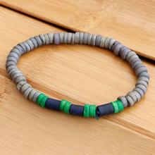 Grey/Green/Blue Beaded Adjustable Bracelet For Women