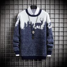 High Quality Knitted Sweater Men With Deer Pullover