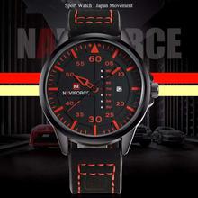 NaviForce NF9074 Date/Day Function Analog Watch For Men - Red/Black