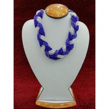 Blue Mix Braided Potey Necklace