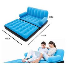 5 in 1 Best Way  Inflatable Velvet Air Sofa Cum Bed with Air Pump