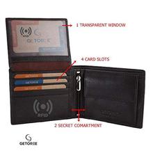 GETOREE Men's Florence Leather RFID Protected Wallet (Black)