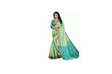 Cross Liner Silk Cotton Saree - Multicolor