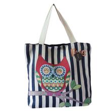 Stripe Owl Printed  Handbag For Women