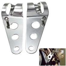 Chrome Headlight Mount Bracket For Motorcycles Fork Bobber Racer 28mm-43mm Sliver