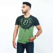 Being Human Green Round Neck 27 Printed T-Shirt For Men