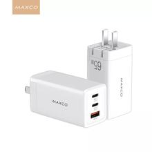Recci (MAXCO ) 65W USB C Charger - 3 Port GaN PPS Fast Charger Brick Foldable Wall Charger