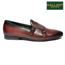 Gallant Gears Black Double Monk Strap Leather Formal Shoes For Men - (139-B1)