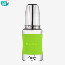 BuddsBuddy Green STELLA+ Stainless Steel Feeding Bottle with Silicone Sleeve (1pc) 180ml
