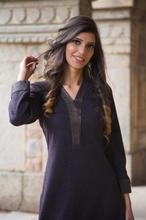 Paislei brown kurti with golden thread work for winter