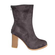 Suede Zippered Block Heeled High Ankled Boots For Women