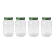 Green Set Of 8 Transparent 6" Plastic Spice Jar