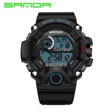 SANDA Digital LED Watch Men Waterproof Sport Men Watch 2018 Luxury