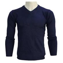 Solid V-Neck Woolen Sweater For Men