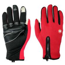 Red Front Zippered Windstopper Gloves