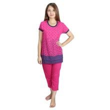 INSCL222 Printed Pyajama Set- Fuschia