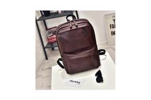 PU Leather Shoulder Unisex Backpack-Brown (41001713)