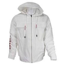 White Hooded Windcheater For Men