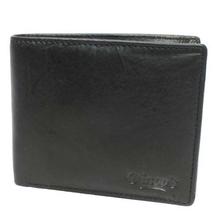 Black Textured Solid Wallet For Men