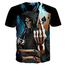 2018 NEW 3d skull poker  funny t shirts Men HOT  Brand Mens Casual