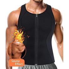 TAILONG Men Hot Neoprene Workout Sauna Tank Top Zipper Waist Trainer