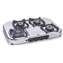 Alda CTA-147 HF 4 Brass Burner Gas Stove Cooktop - Silver