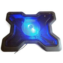 MAIKOU 14inch Silent Blue Light LED USB Port Cooling Stand Pad Cooler - Black