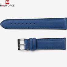 NaviForce Men 22mm Genuine Leather Watch Strap - Blue