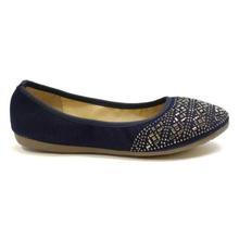 Blue Stone Studded Closed Shoes For Women - 588-1