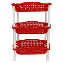 Bagmati Red Multi-purpose 3-Layer Plastic Rack