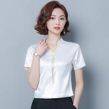 Short-sleeved shirt _v-neck short-sleeved shirt women's