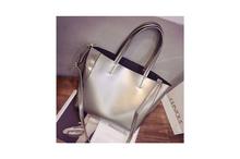 Korean Design Shiny Pu Leather Shoulder Bag for Women-Silver (41001396)