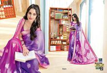 Purple Embroidered Designer Georgette Saree With Blouse For Women