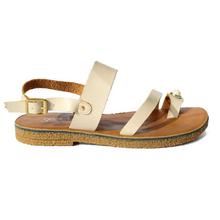 Beige Strappy Toe Loop Sandals For Women