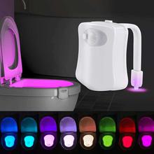 8 Colors Motion Sensor Toilet Light Human Motion Activated PIR LED Lamp lamparas Battery-operated Automatic RGB Night lighting