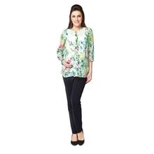 Nine Maternity Green Floral Maternity Shirt For Women - 5303