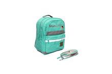 Aqua Green Polyester Printed Backpack For Kids