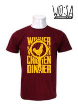 Wosa -PUBG WINNER CHICKEN PAN Maroon Printed T-shirt For Men