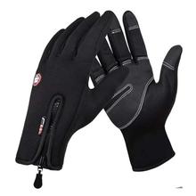 Black Front Zippered Windstopper Gloves