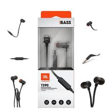 JBL T290 In-Ear Headphones Wired 3.5mm With Mic, Flat Cord With Universal Remote, Pure Bass Sound